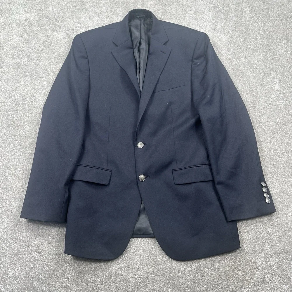 Michael Kors Men's Suit Coat Blazer Size 38 R‎ Navy Blue Wool Blend